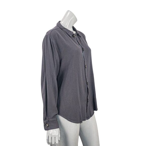 CP SHADES Women's Rayon Oversize Button Down Shirt in Gray Size Small - Picture 3 of 13